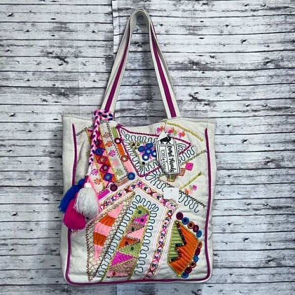 Camel Threads Gypsy Embroidered Large Tote Bag - Picture 1 of 12